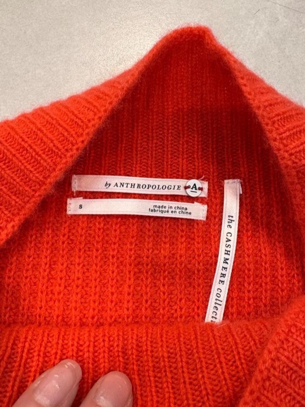 Anthropologie Bright Red Cashmere Turtleneck Sweater
